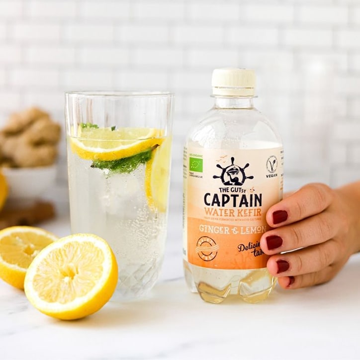 The GUTsy Captain Water Kefir Ginger Lemon 400ml image 3