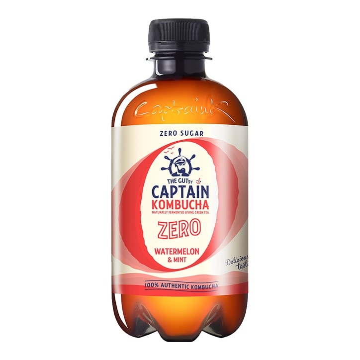 The GUTsy Captain Kombucha Watermelon & Mint Zero Pomegranate 400ml image 1