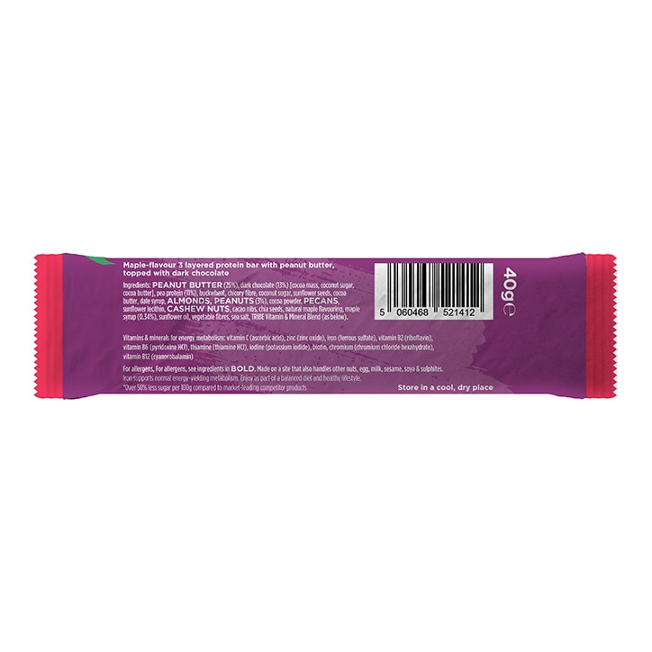 TRIBE Nut Butter Triple Decker Chocolate Maple Bar 40g image 2