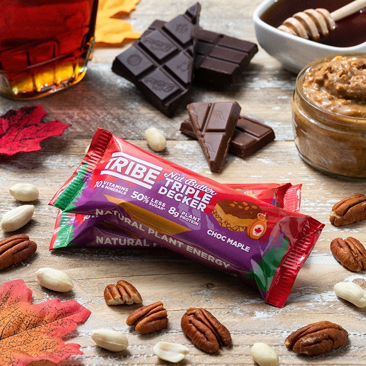 TRIBE Nut Butter Triple Decker Chocolate Maple Bar 40g image 5
