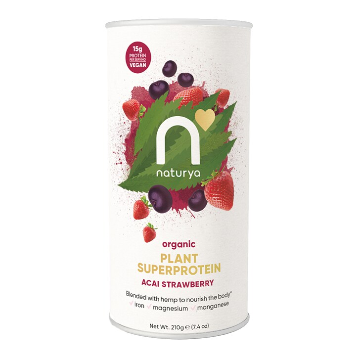 Naturya Organic Plant Superprotein Acai Strawberry 210g image 1