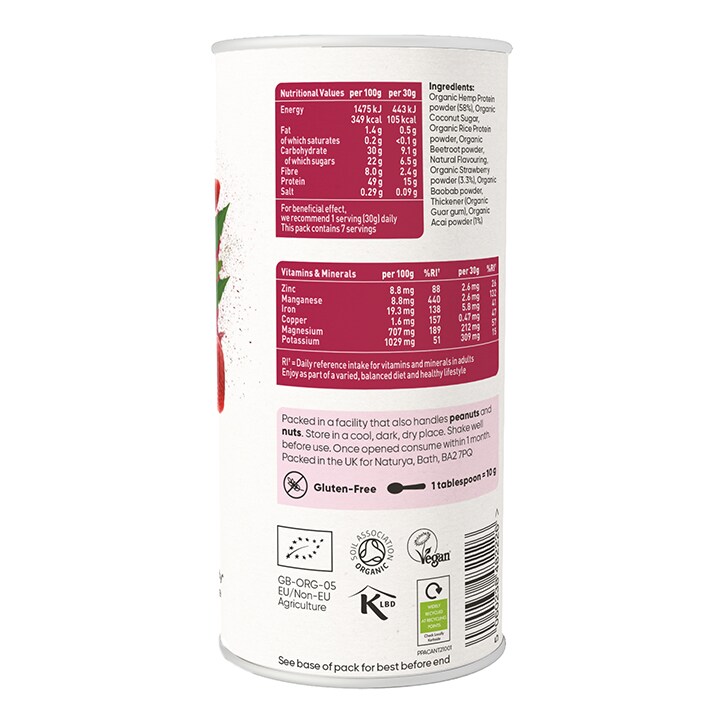 Naturya Organic Plant Superprotein Acai Strawberry 210g image 2