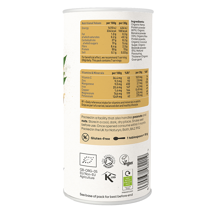 Naturya Organic Plant Superprotein Banana Baobab 210g image 2