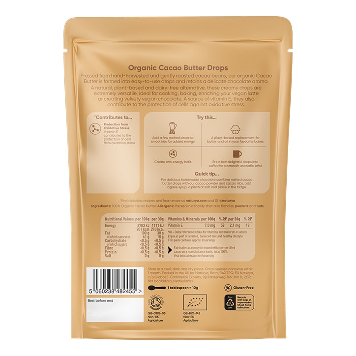 Naturya Organic Cacao Butter Drops 250g image 2