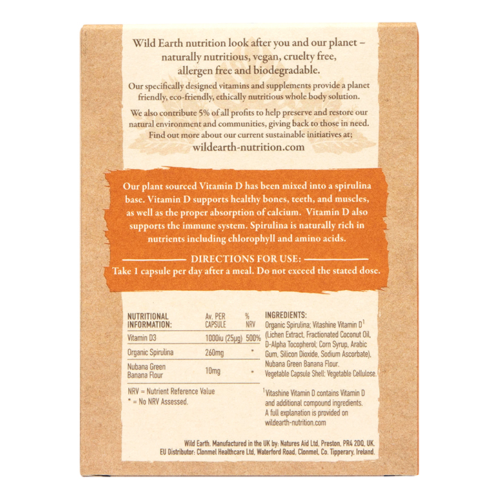 Wild Earth Vitamin D3 30 Capsules image 2