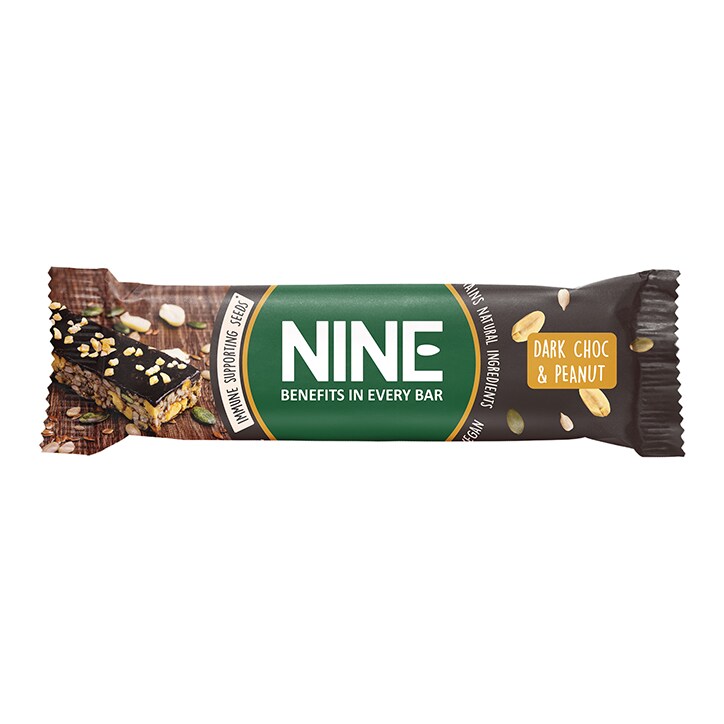 NINE Dark Chocolate & Peanut Bar 40g image 1