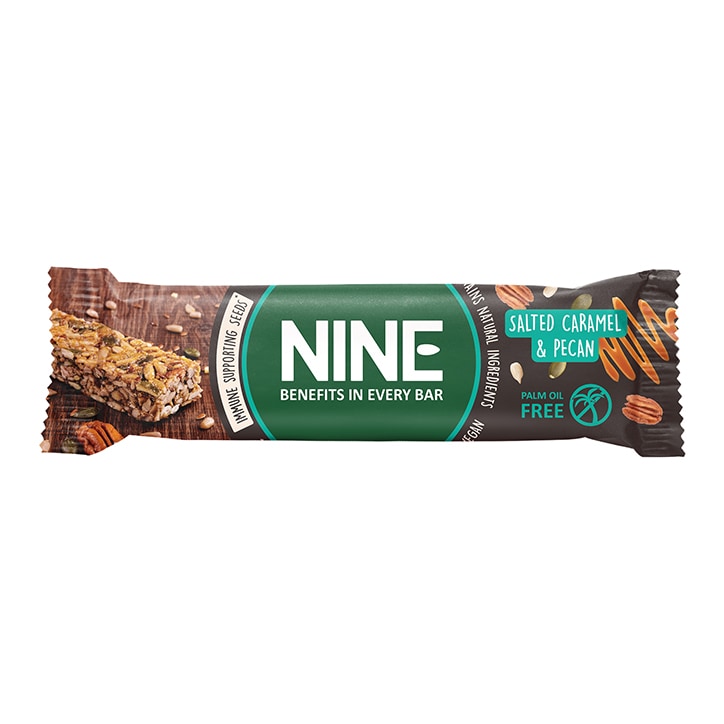 NINE Salted Caramel Pecan Bar 40g image 1