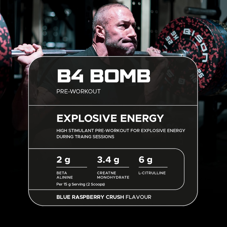 USN B4 Bomb Pre-Workout Blue Raspberry 300g image 3