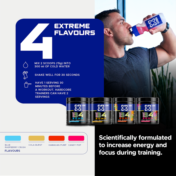USN B4 Bomb Pre-Workout Cola 300g image 4