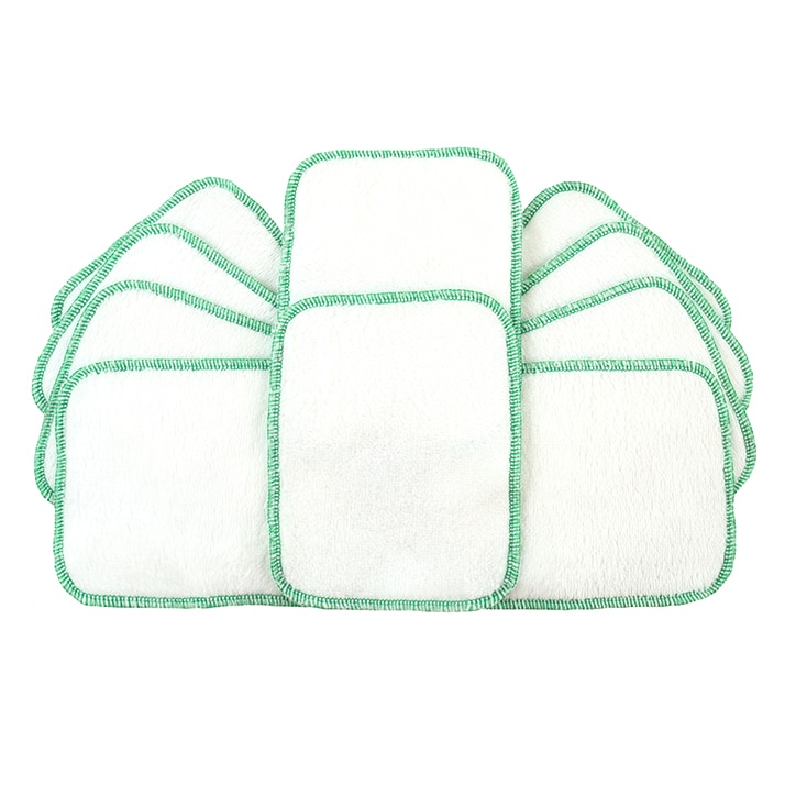 TotsBots Double-sided Reusable Wipes - White 10 pack image 1