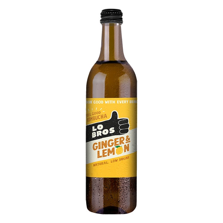 Lo Bros Organic Kombucha Ginger & Lemon 750ml