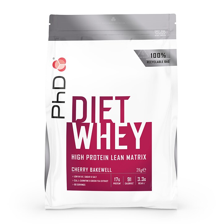PhD Nutrition Diet Whey Protein Powder Cherry Bakewell 2000g