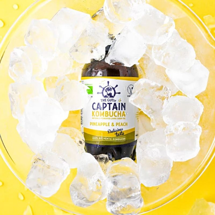 The GUTsy Captain Kombucha Pineapple Peach Kombucha 1 litre image 3