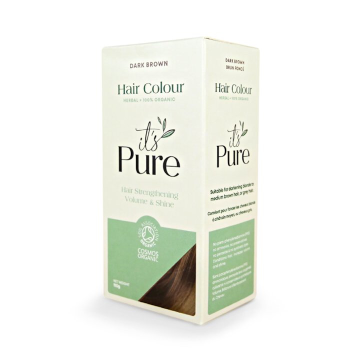 It's Pure Organic Herbal Hair Colour Dark Brown 110g image 1