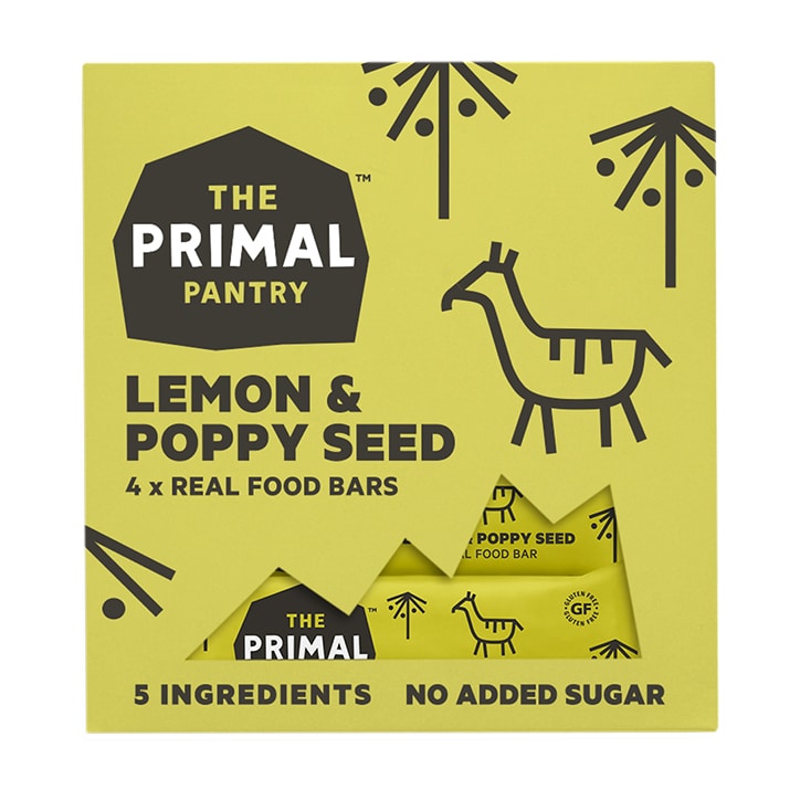 The Primal Pantry Lemon & Poppyseed Brownie Bar 4 x 30g