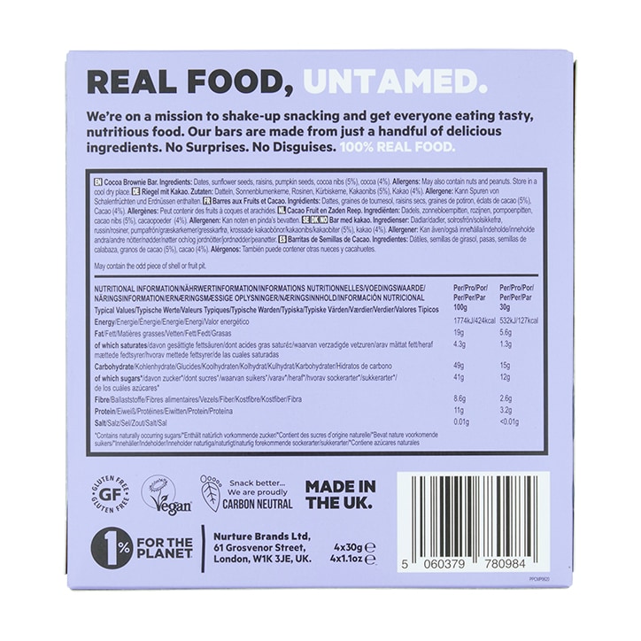 The Primal Pantry Cocoa Brownie Bar Multipack 4 x 30g image 2