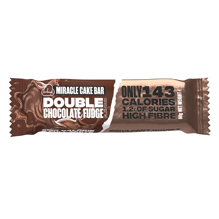 Lo-Dough Miracle Cake Bar Double Chocolate Fudge Flavour 60g image 1