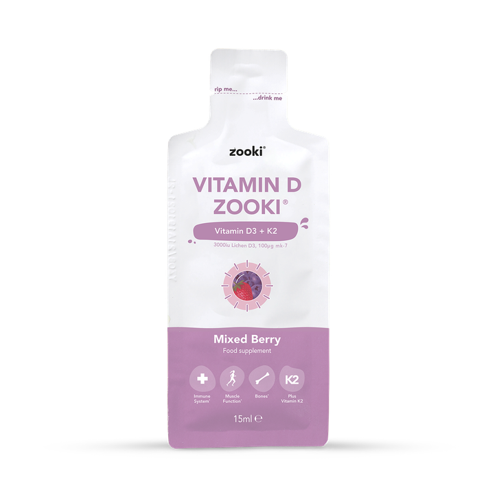 YourZooki Vitamin D3 3000IU & K2 100UG Mixed Berry Flavour 15ml Sachet image 1