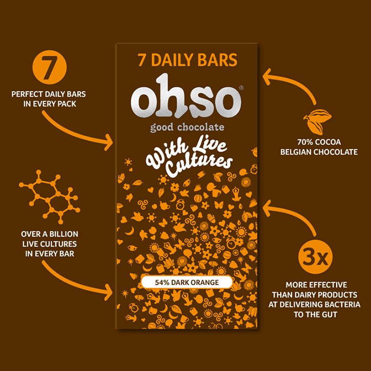 Ohso 54% Dark Chocolate Orange Bar 7 x 13.5g image 2