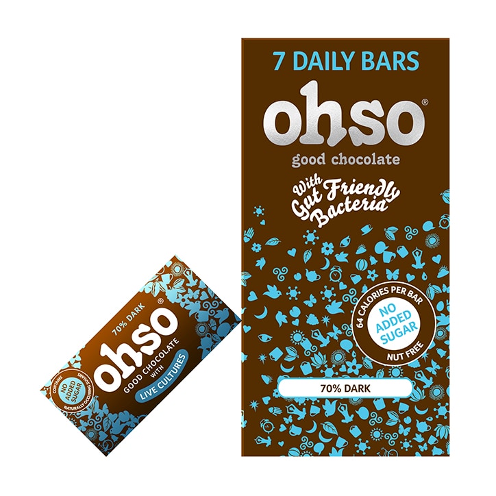 Ohso 70% Dark Chocolate Bar No Added Sugar 7 x 13.5g image 1