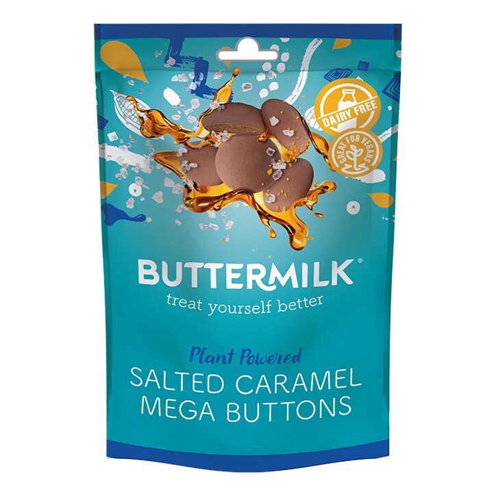 Buttermilk Plant Powered Choccy Salted Caramel Mega Buttons 100g