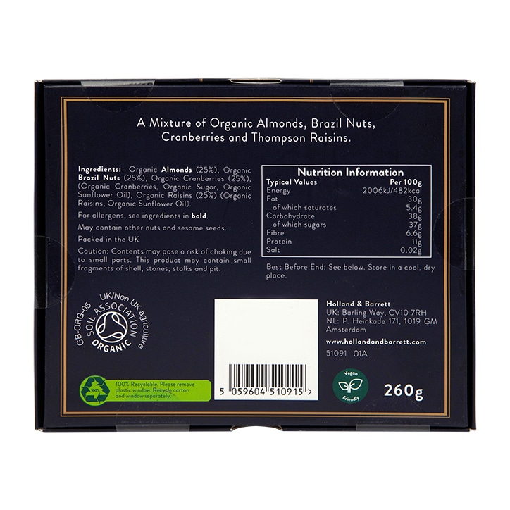 Holland & Barrett Organic Festive Fruit & Nut Selection 260g image 2