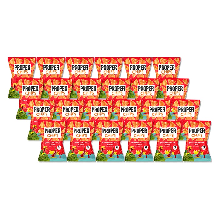 Properchips Sweet Sriracha Lentil Chips Full Box 24 x 20g image 1