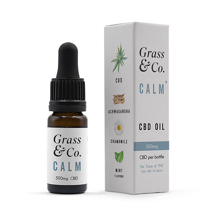 Grass & Co. Calm Cbd Consumable Oil 500Mg With Ashwagandha, Chamomile & Mint 10Ml