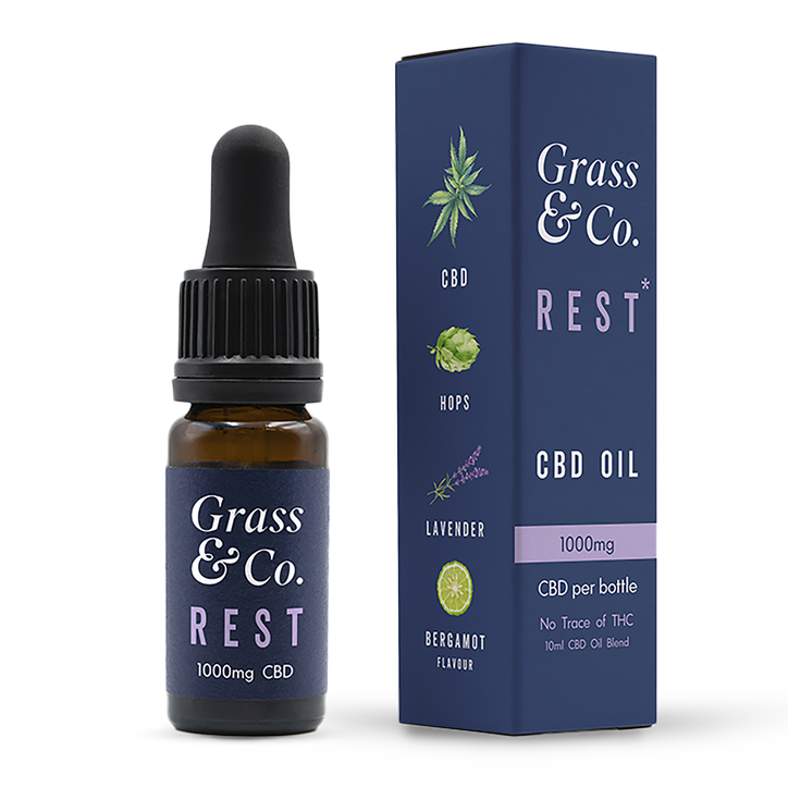 Grass & Co. REST CBD Consumable Oil 1000mg with Bergamot and Lavender 10ml image 1