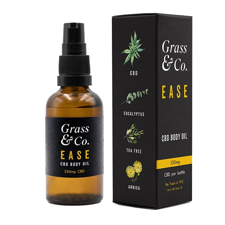Grass & Co. EASE CBD Body Oil 250mg Tea Tree, Eucalyptus & Arnica 50ml