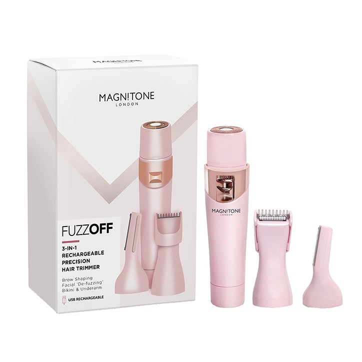 Magnitone FuzzOff 3-in-1 Rechargeable Precision Hair Trimmer - Pink-1