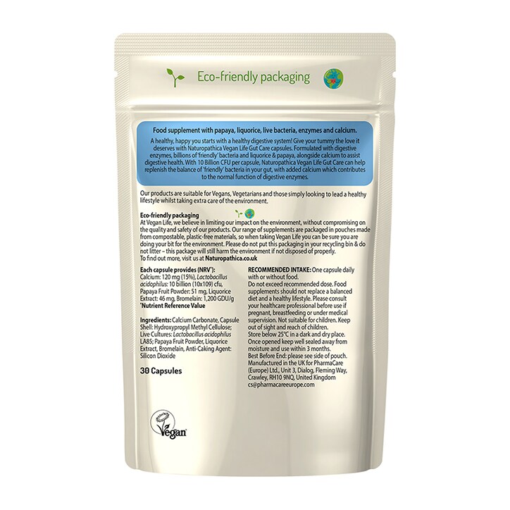 Naturopathica Vegan Life Gut Care 30 Capsules image 2