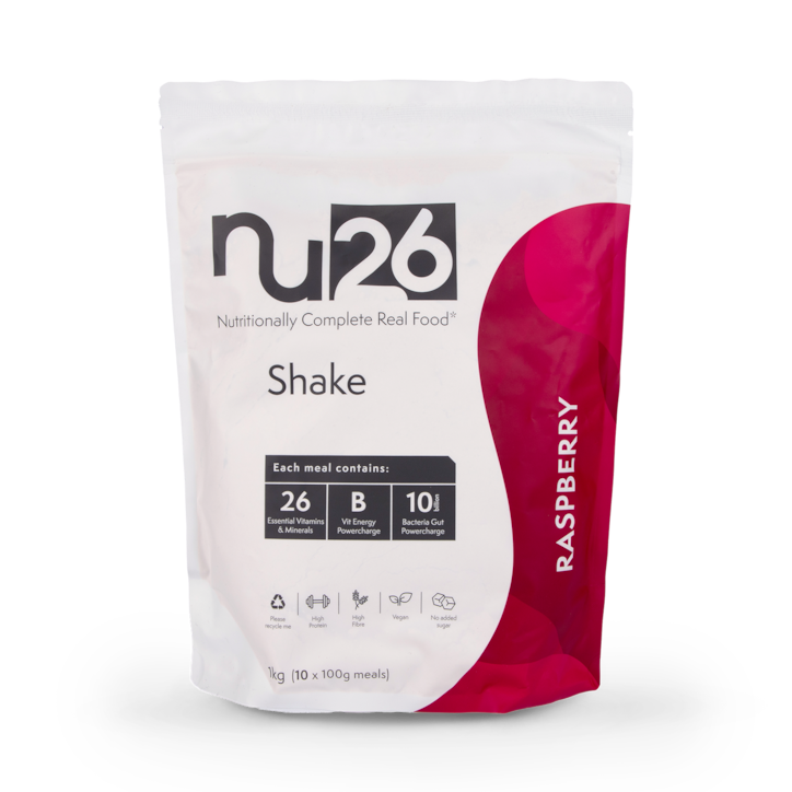 NU26 Nutritionally Complete Real Food Raspberry Shake 1kg image 1