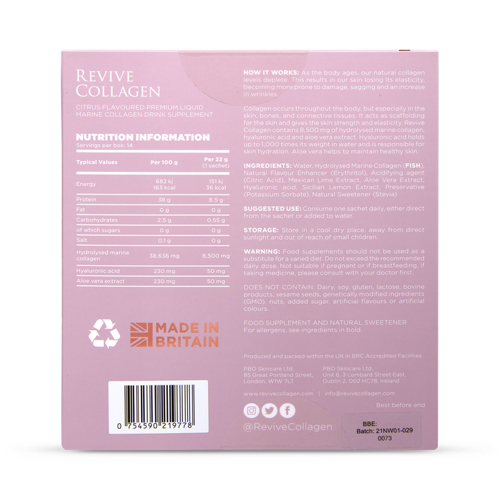 Revive Collagen Premium Liquid Marine Collagen Drink 8,500mgs 14 Sachets image 2
