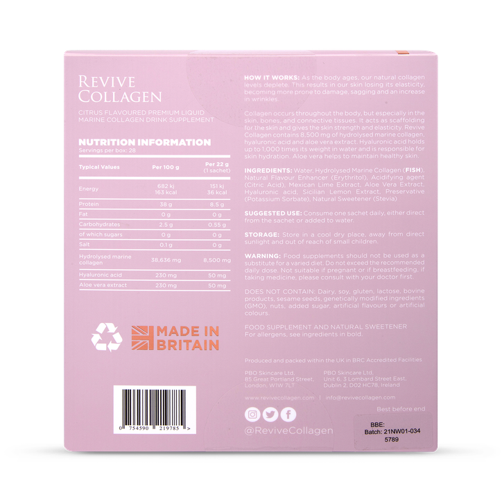 Revive Collagen Premium Liquid Marine Collagen Drink 8,500mgs 28 Sachets image 2
