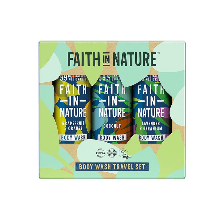 Faith in Nature Body Wash Travel Gift Set 3 x 100ml-1