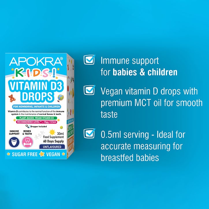 APOKRA Kids Vegan Vitamin D3 Drops 30ml