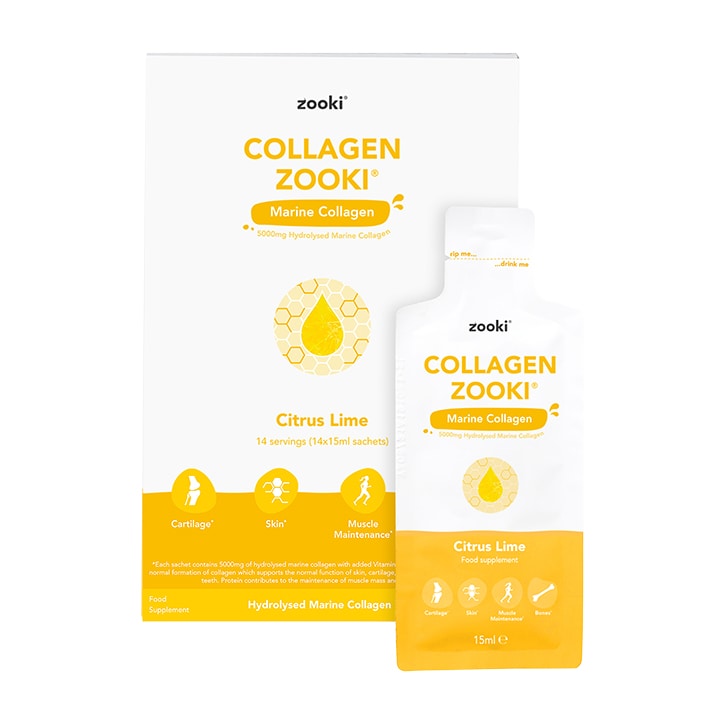 YourZooki 5000mg Hydrolysed Marine Collagen Citrus Lime 14 Sachets-1