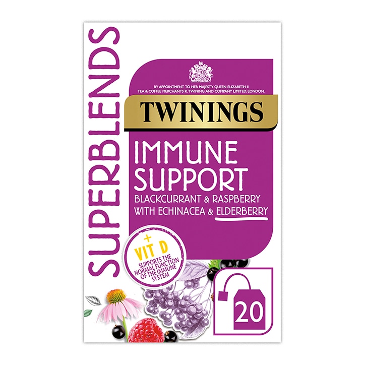 Twinings Superblends Immune Support with Blackcurrant, Raspberry & Vitamin D 20 Tea Bags-1