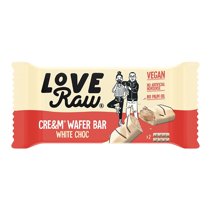 Love Raw Vegan White Chocolate Cre&m Wafer 12 x 44g-2