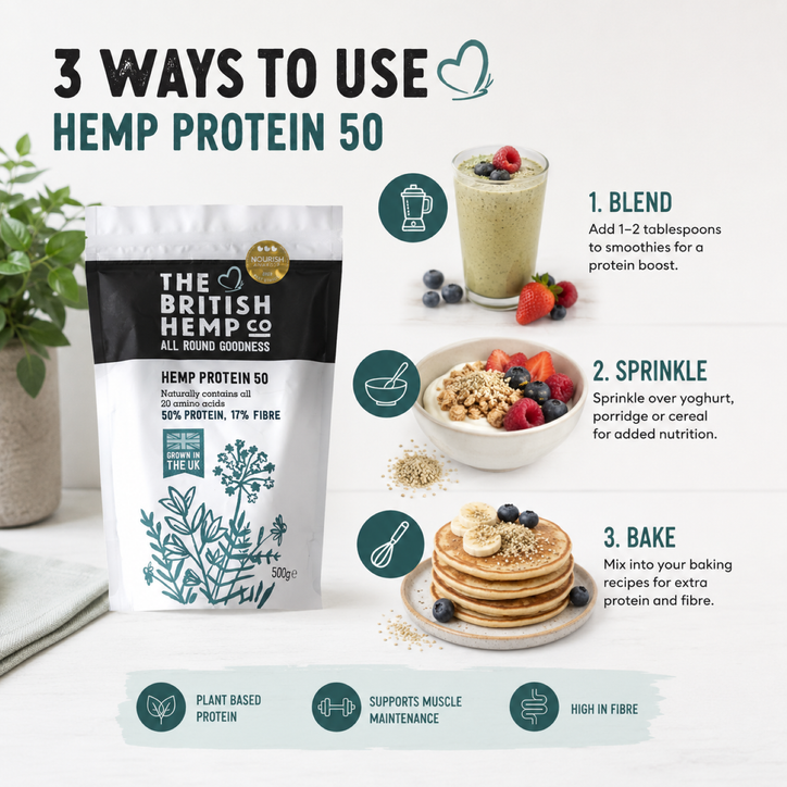 The British Hemp Co Hemp protein powder 50% - 500g image 5
