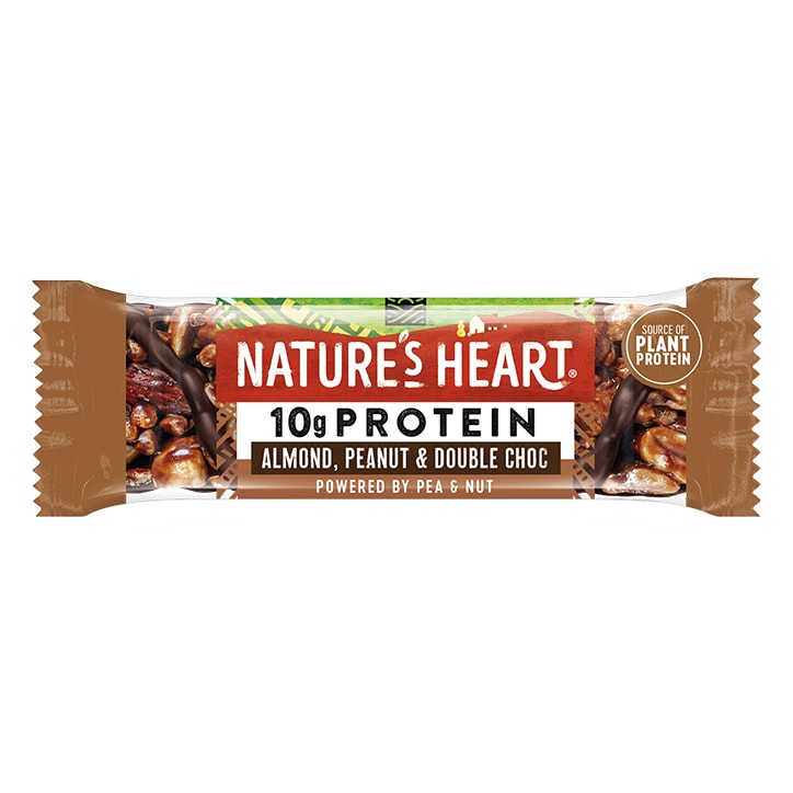 Nature's Heart Plant Protein Almond, Peanut & Double Dark Choc 45g image 1