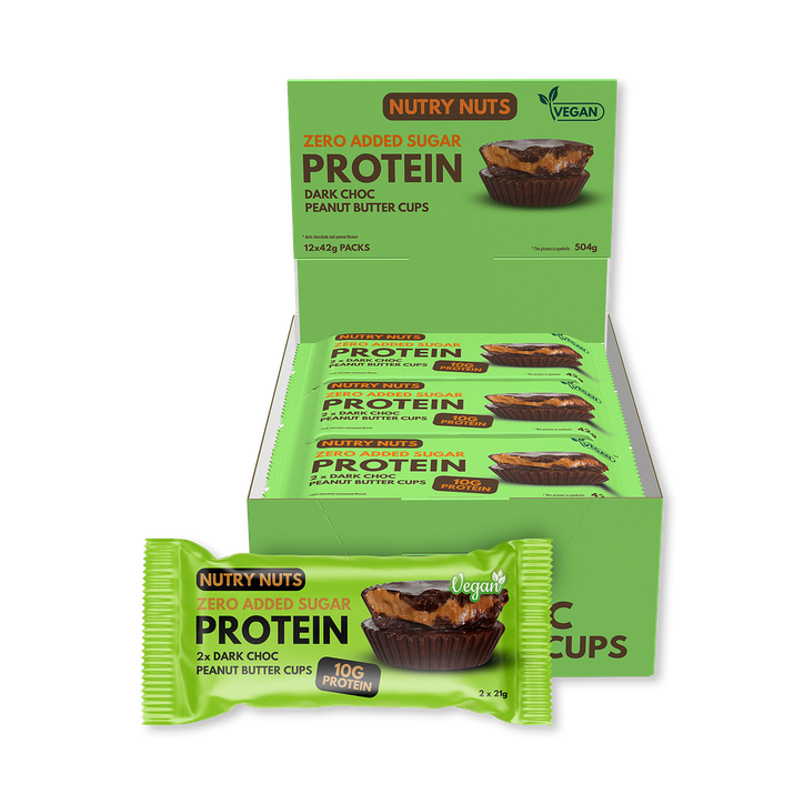 Nutry Nuts CUPS Vegan compound with peanut butter filling (2x21)g 12 Pack - 504 Daily Packs
