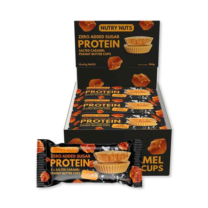 Nutry Nuts Protein Peanut Butter Cups Salted Caramel 12 x 42g