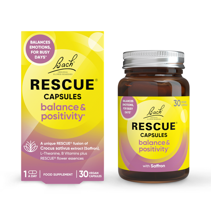 Bach RESCUE Balance & Positivity 30 Vegan Capsules image 1