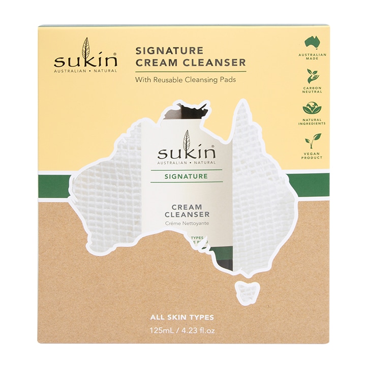 SUKIN SIGNATURE CREAM CLEANSER 125ML WITH PADS GIFT PACK image 2