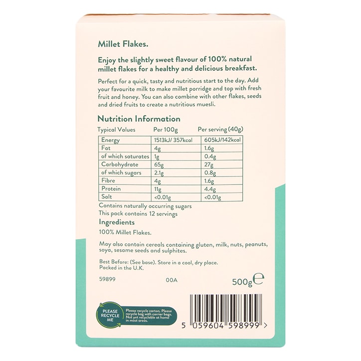 Holland & Barrett Millet Flakes 500g image 2