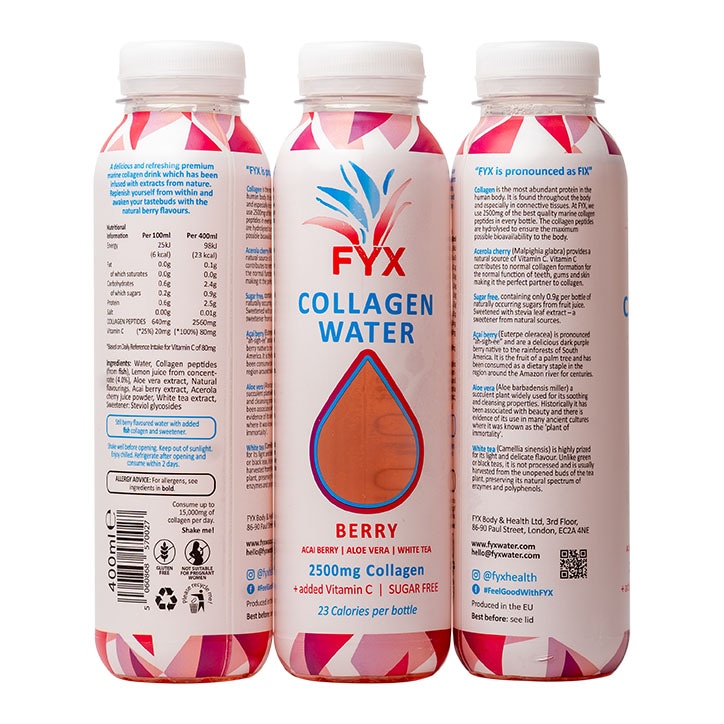 FYX Marine Collagen Water Body Raspberry & Acai 400ml