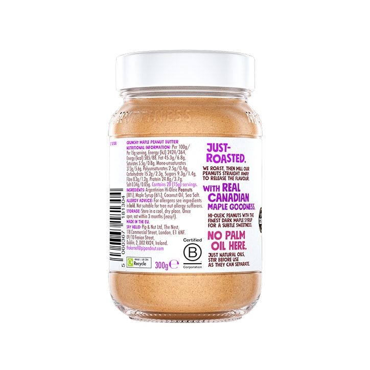 Pip & Nut Crunchy Maple Peanut Butter 300g image 3