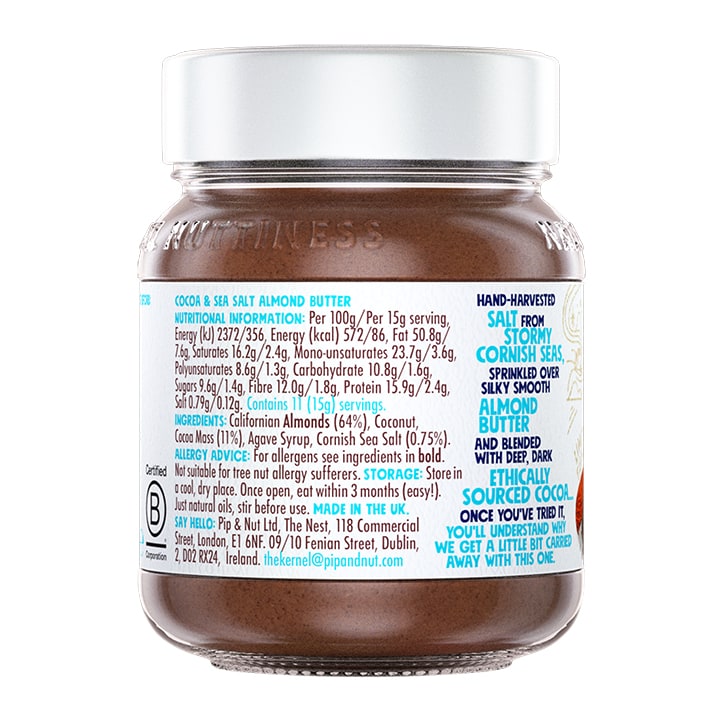 Pip & Nut Dark Chocolate Sea Salt Limited Edition Almond Butter 170g image 3